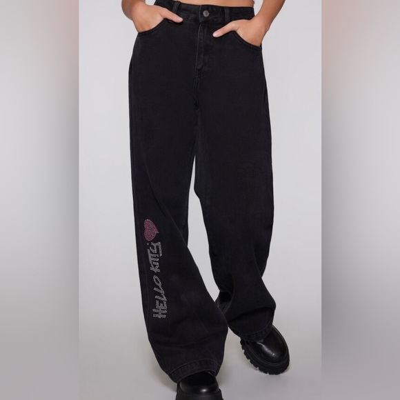 Denim - Rhinestone Hello Kitty Straight Jeans size 26